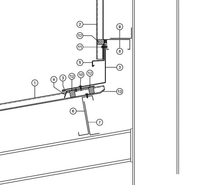 Anschluss DACH / WAND mit Trapezblechen